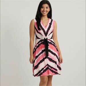 Joseph Ribkoff | Pink Black Tie Dye Summer Dress Size US12